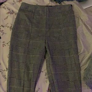 plaid b&w pants